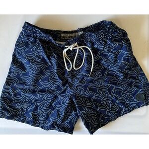 Indigenous Freedom-Men's Sz L Swim Trunks Suit For The People Blue Green Surf